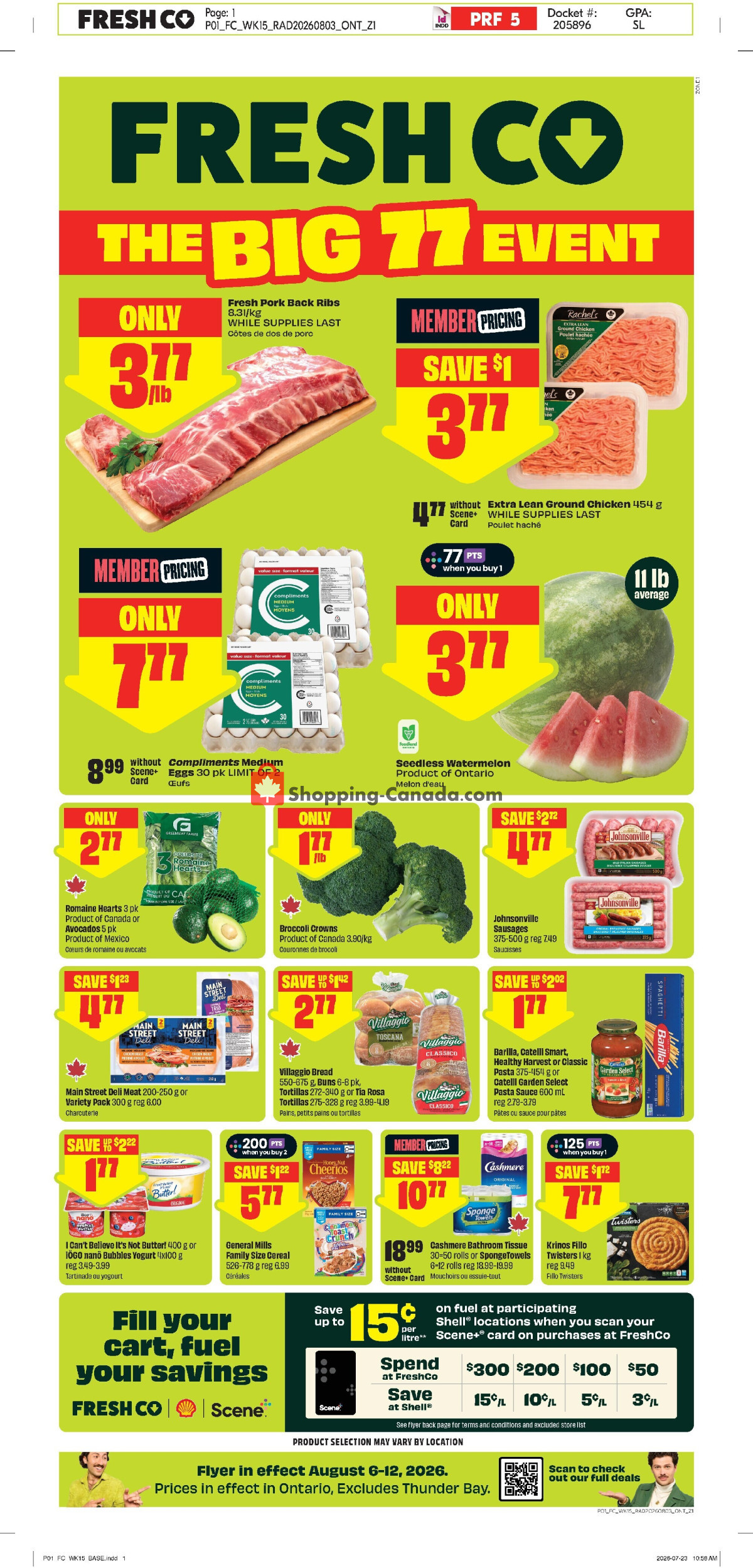 FreshCo flyer from Thursday August 6, 2026 to Wednesday August 12, 2026 - page 1