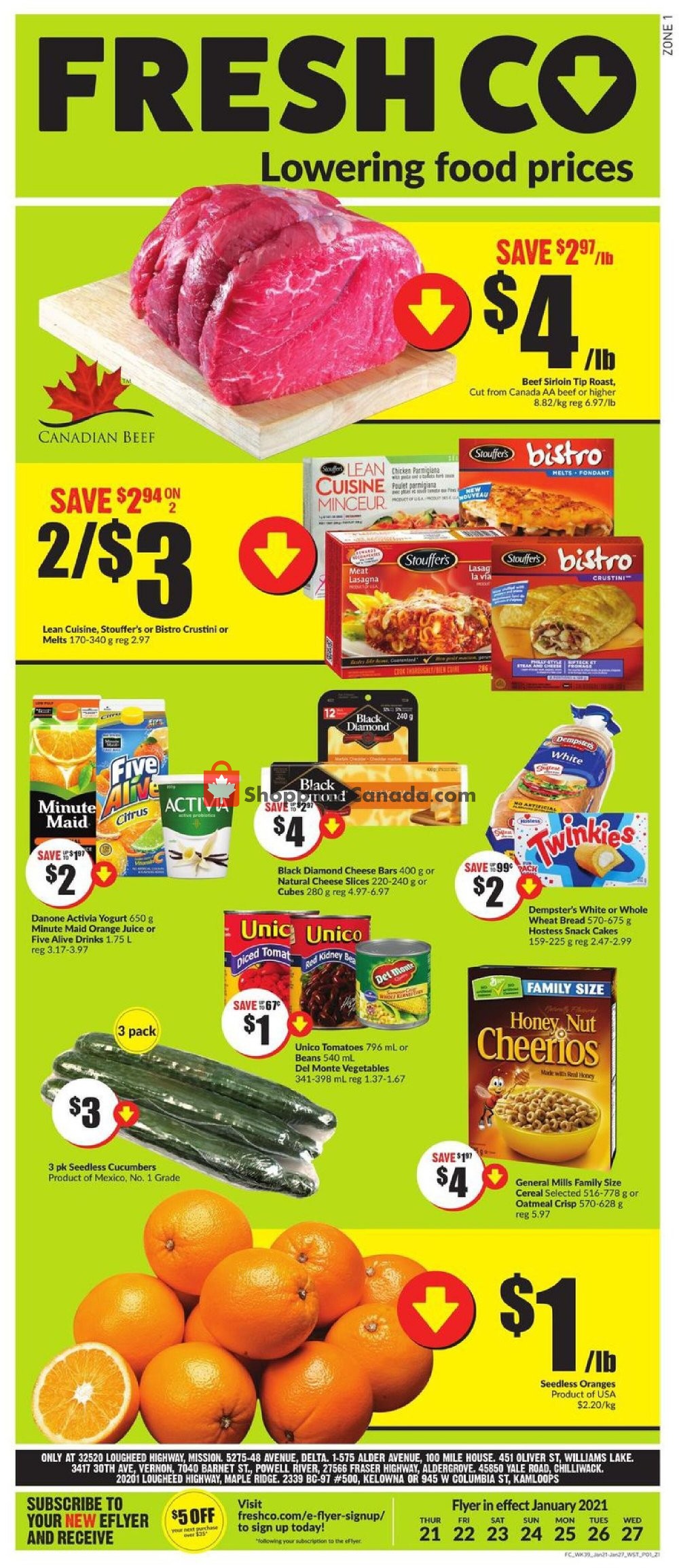 FreshCo flyer from Thursday January 21, 2021 to Wednesday January 27, 2021 - page 1