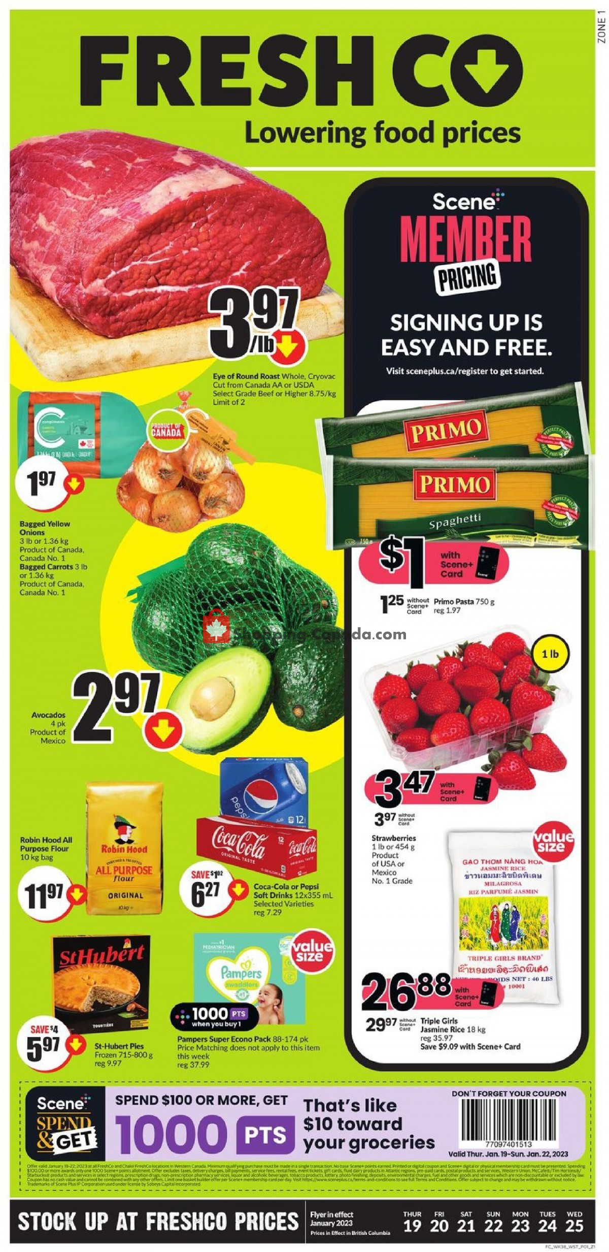 FreshCo flyer from Thursday January 19, 2023 to Wednesday January 25, 2023 - page 1