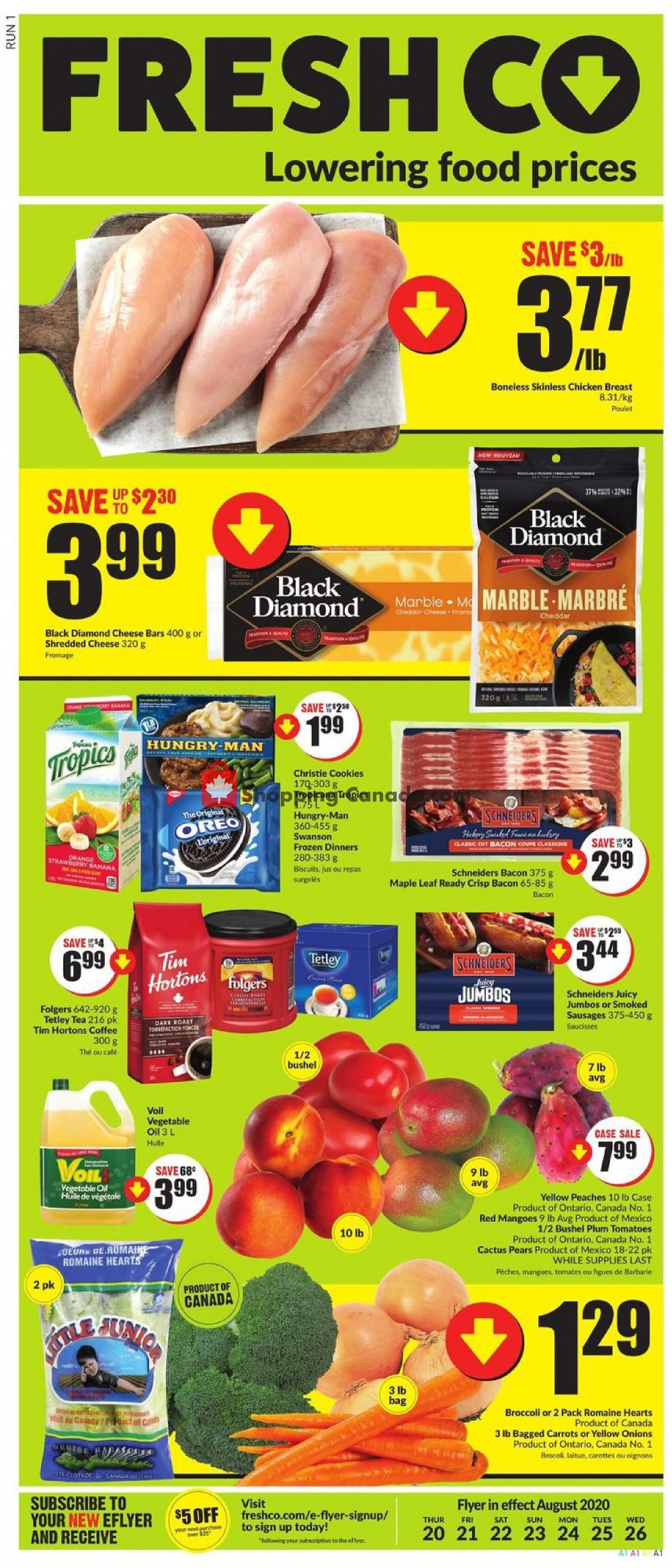 FreshCo Canada, flyer (Lowering Food Prices ON) August 20 August 26, 2020 Shopping Canada