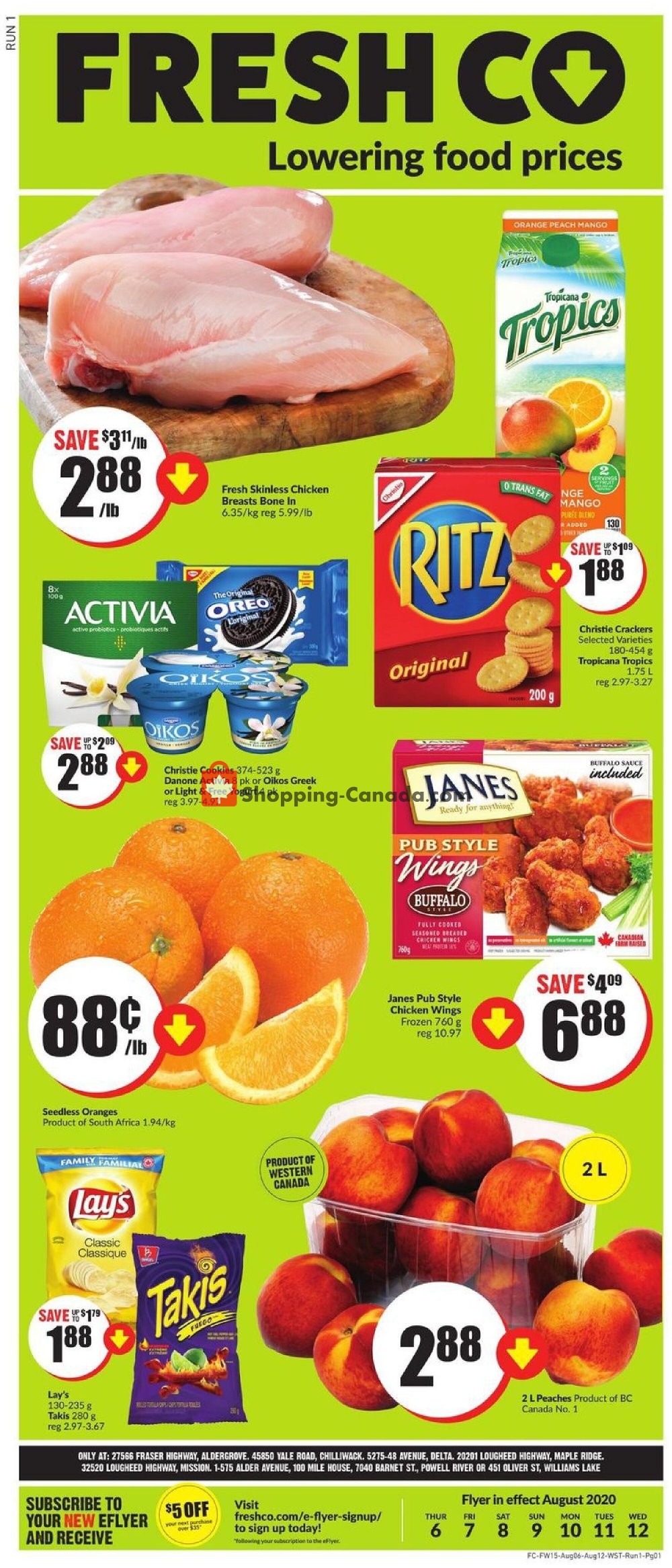 FreshCo flyer from Thursday August 6, 2020 to Wednesday August 12, 2020 - page 1