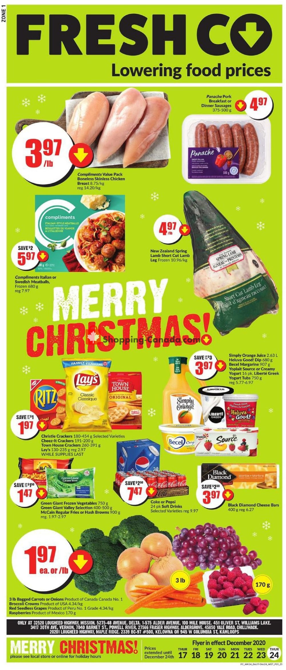 FreshCo flyer from Thursday December 17, 2020 to Thursday December 24, 2020 - page 1
