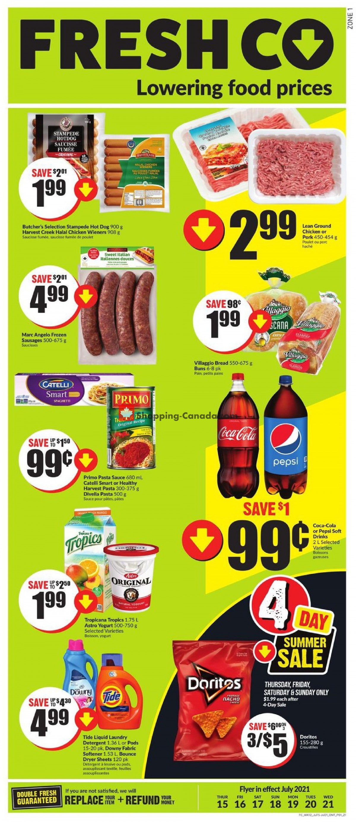 FreshCo flyer from Thursday July 15, 2021 to Wednesday July 21, 2021 - page 1