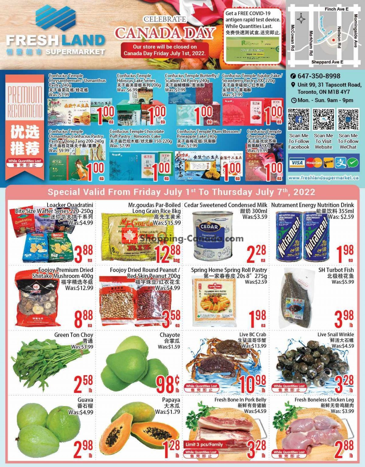 FreshLand Supermarket flyer from Friday July 1, 2022 to Thursday July 7, 2022 - page 1