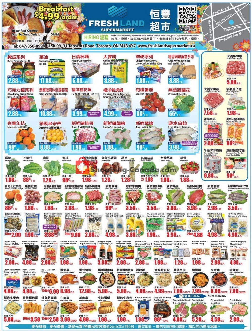 FreshLand Supermarket flyer from Friday May 3, 2019 to Thursday May 9, 2019 - page 1