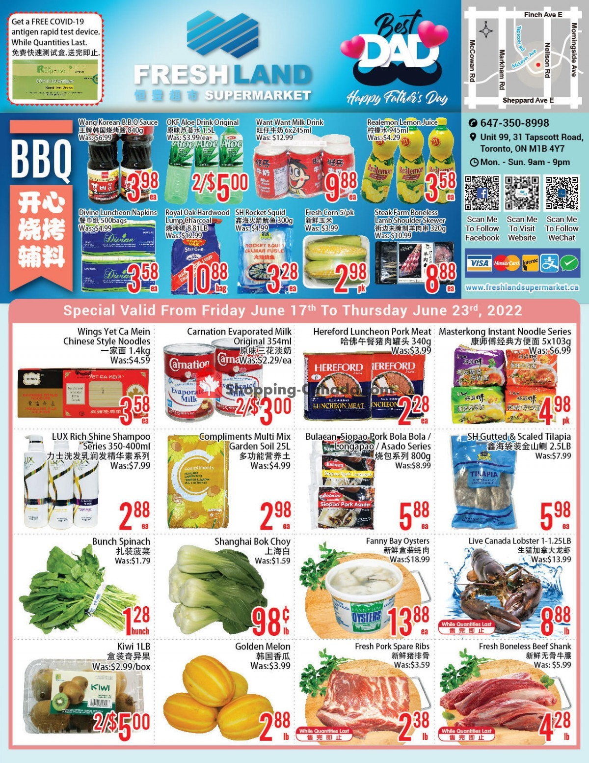 FreshLand Supermarket flyer from Friday June 17, 2022 to Thursday June 23, 2022 - page 1