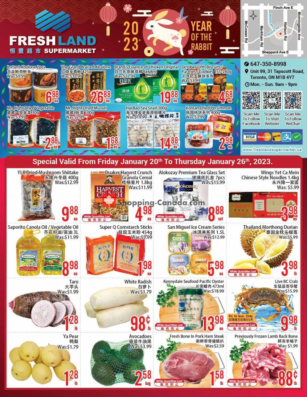 FreshLand Supermarket flyer from Friday January 20, 2023 to Thursday January 26, 2023 - page 1