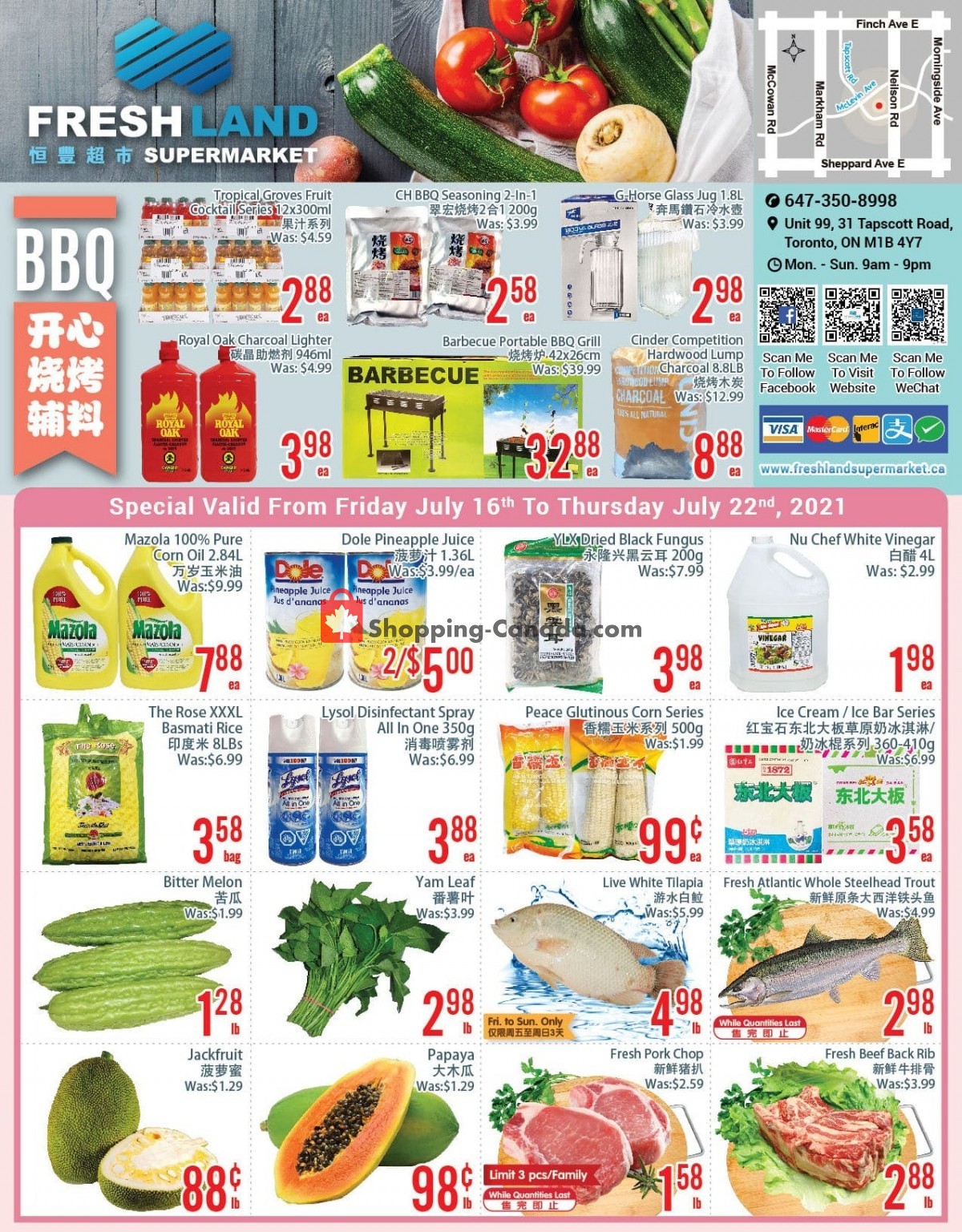 FreshLand Supermarket flyer from Friday July 16, 2021 to Thursday July 22, 2021 - page 1