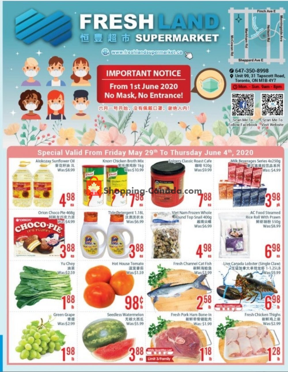 FreshLand Supermarket flyer from Friday May 29, 2020 to Thursday June 4, 2020 - page 1