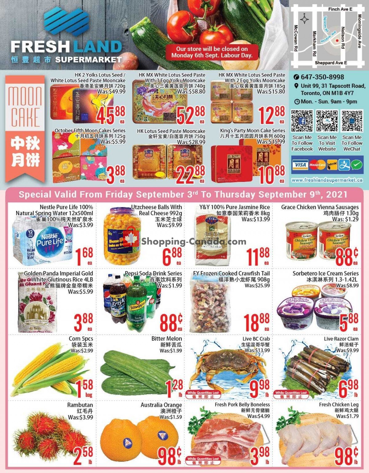 FreshLand Supermarket flyer from Friday September 3, 2021 to Thursday September 9, 2021 - page 1