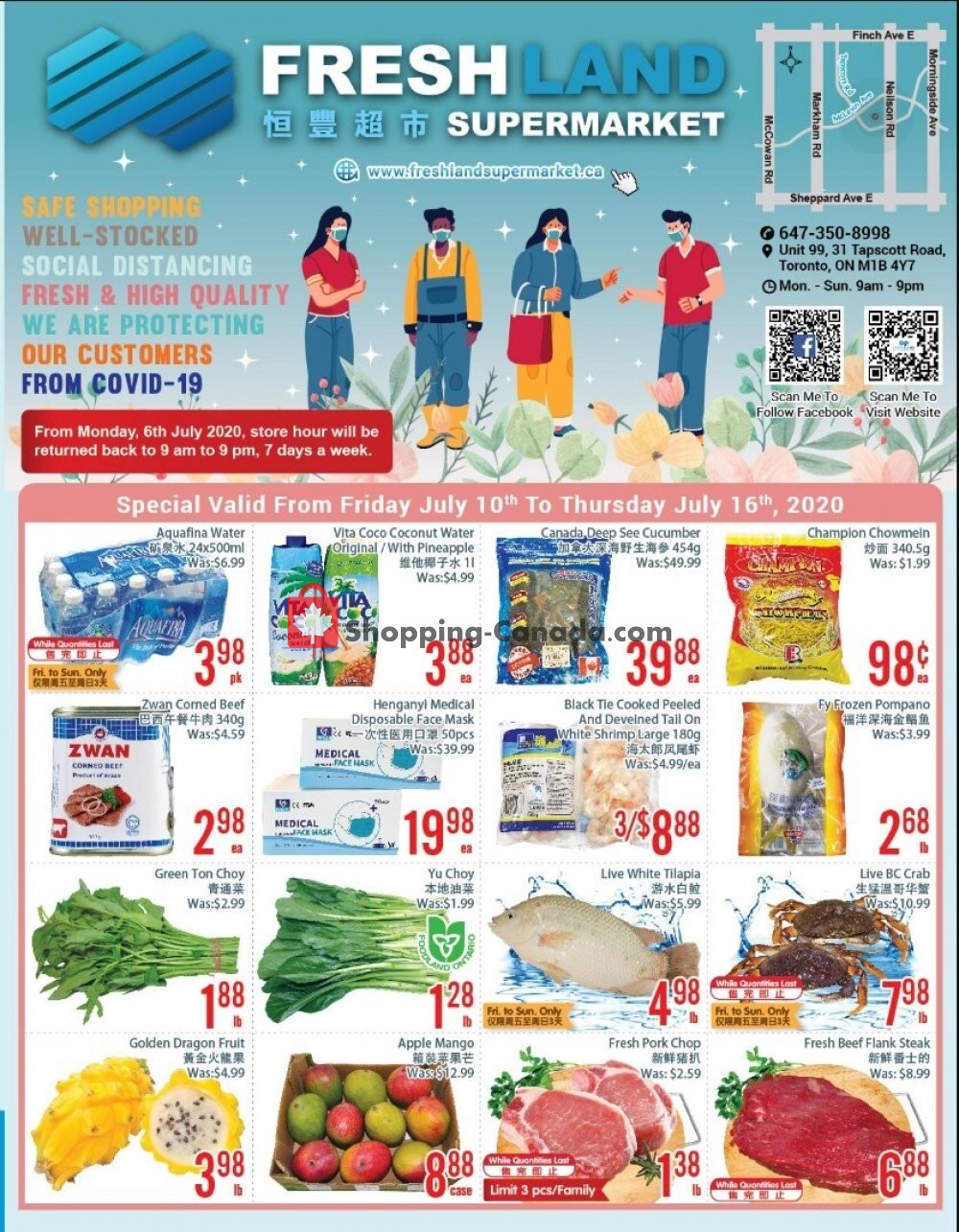 FreshLand Supermarket flyer from Friday July 10, 2020 to Thursday July 16, 2020 - page 1