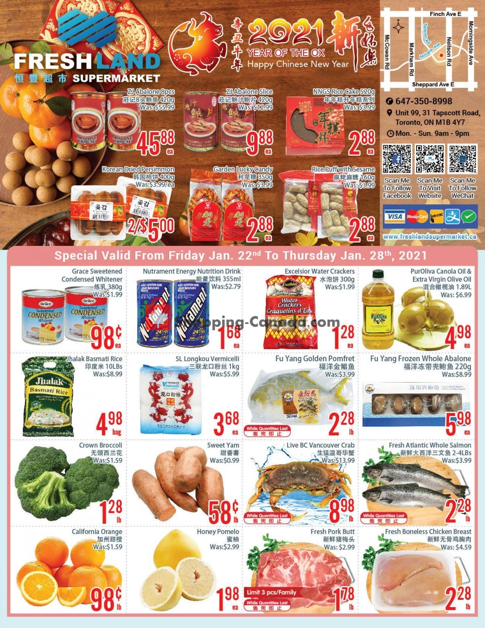 FreshLand Supermarket flyer from Friday January 22, 2021 to Thursday January 28, 2021 - page 1