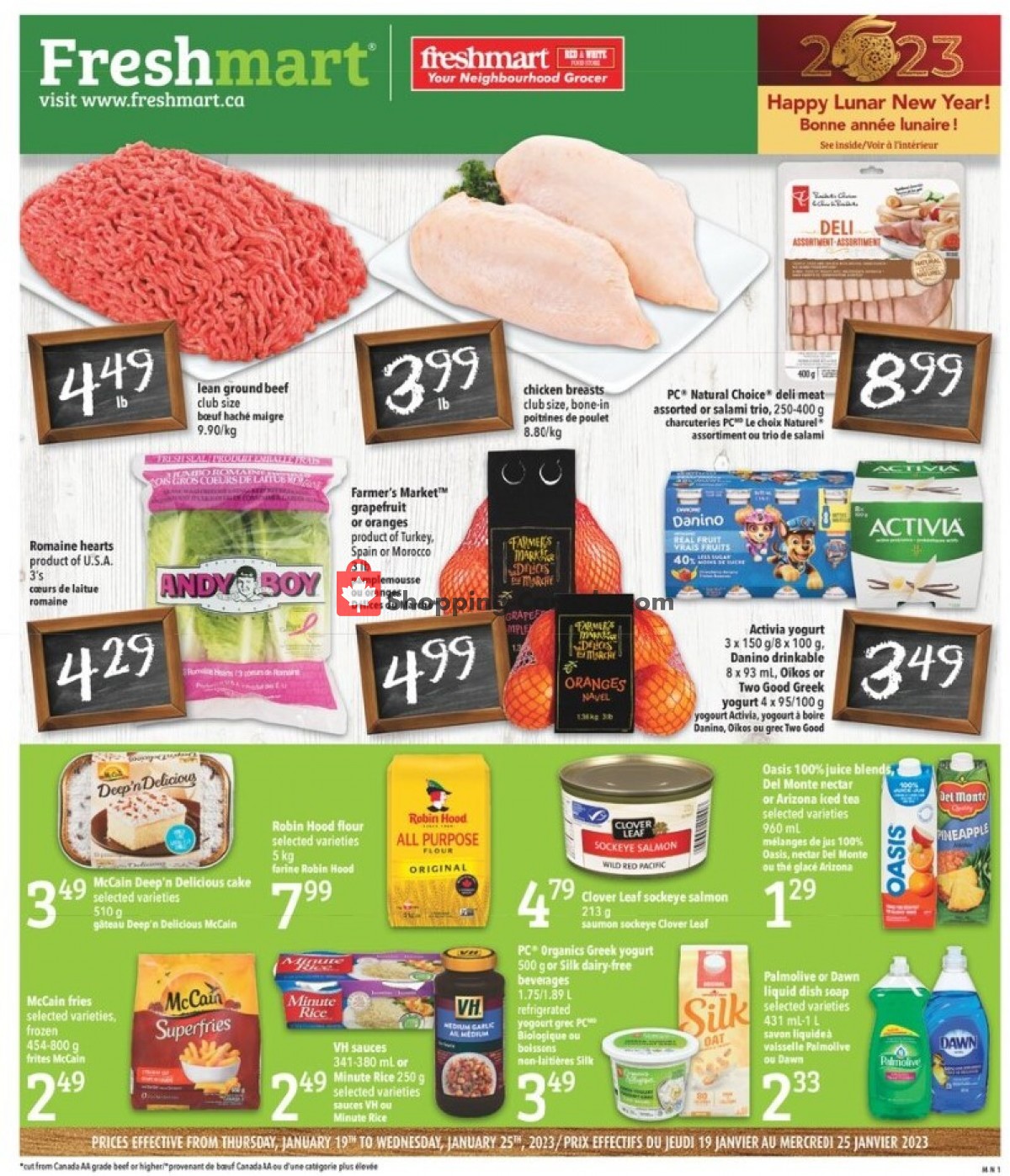 Freshmart flyer from Thursday January 19, 2023 to Wednesday January 25, 2023 - page 1