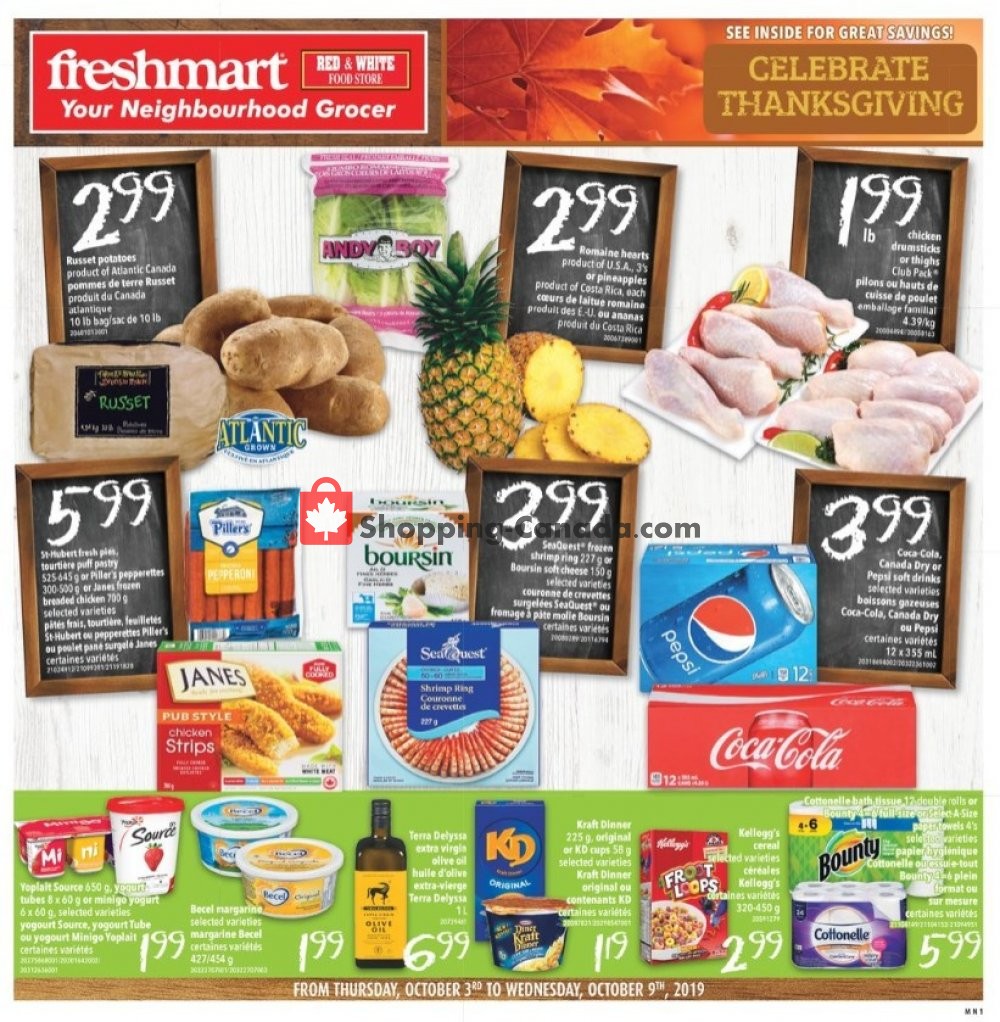 Freshmart flyer from Thursday October 3, 2019 to Wednesday October 9, 2019 - page 1