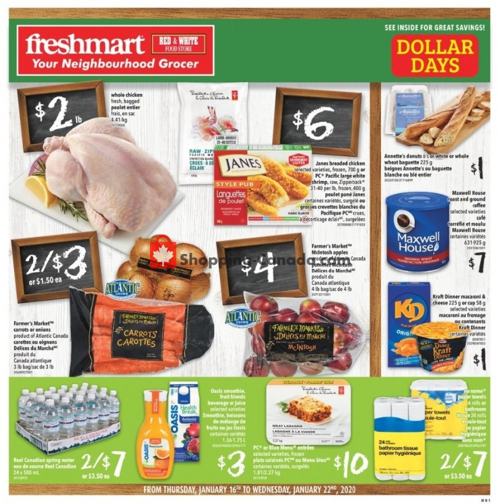 Freshmart flyer from Thursday January 16, 2020 to Wednesday January 22, 2020 - page 1