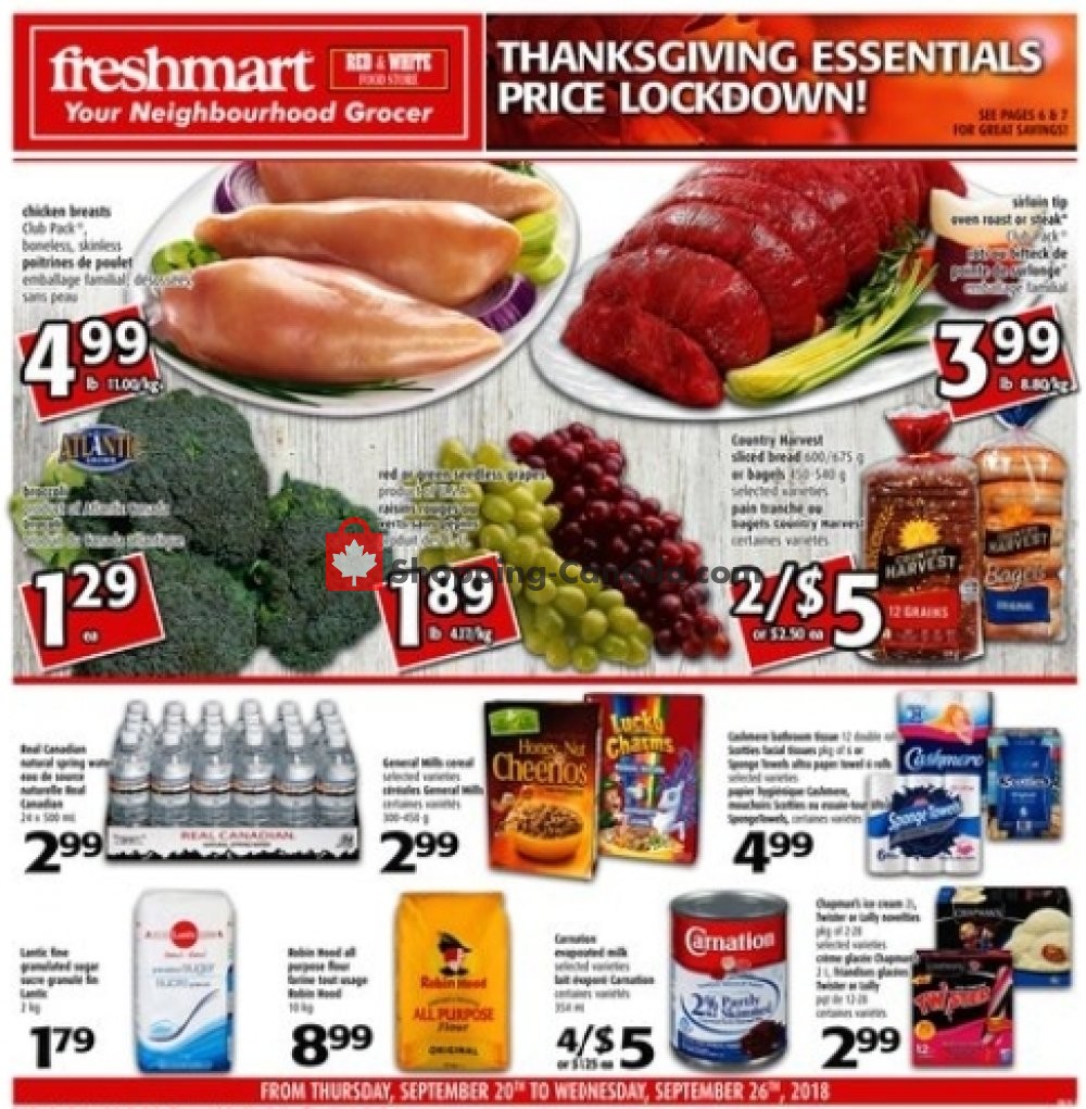 Freshmart flyer from Thursday September 20, 2018 to Wednesday September 26, 2018 - page 1