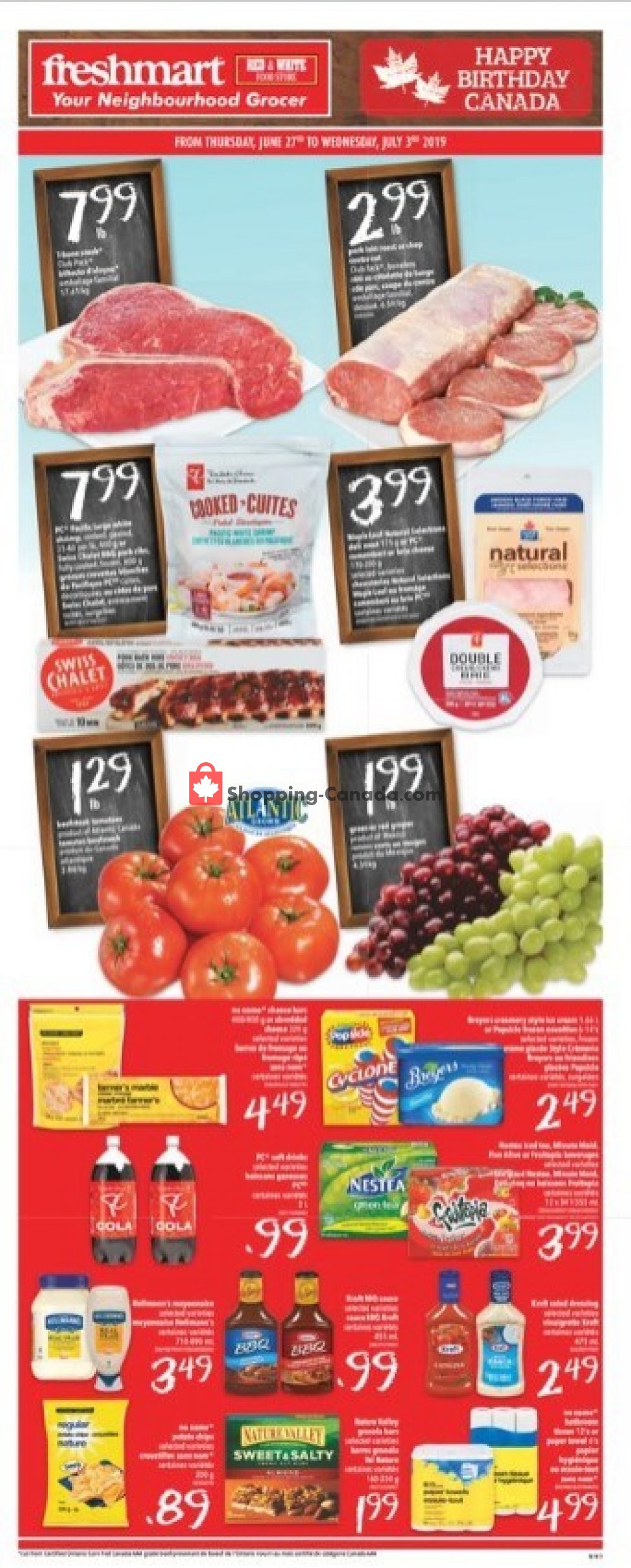 Freshmart flyer from Thursday June 27, 2019 to Wednesday July 3, 2019 - page 1