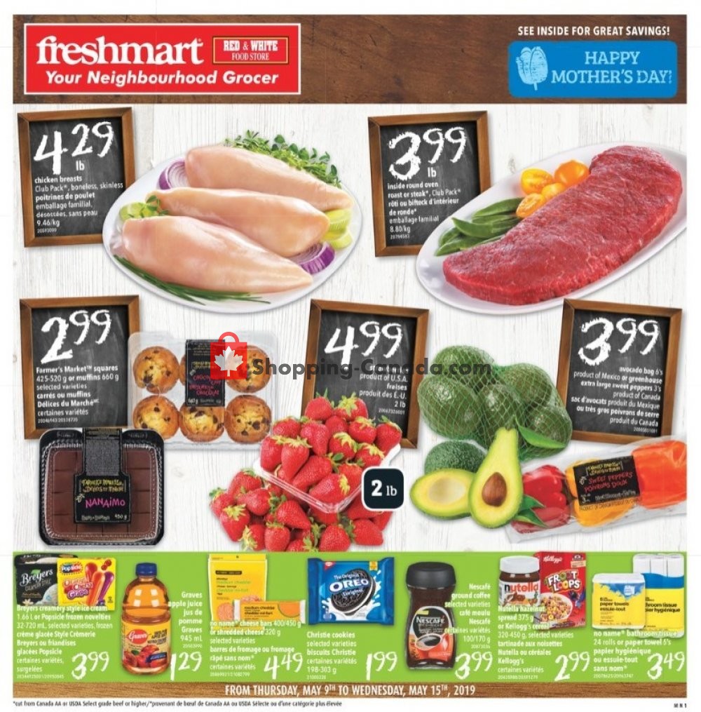 Freshmart flyer from Thursday May 9, 2019 to Wednesday May 15, 2019 - page 1