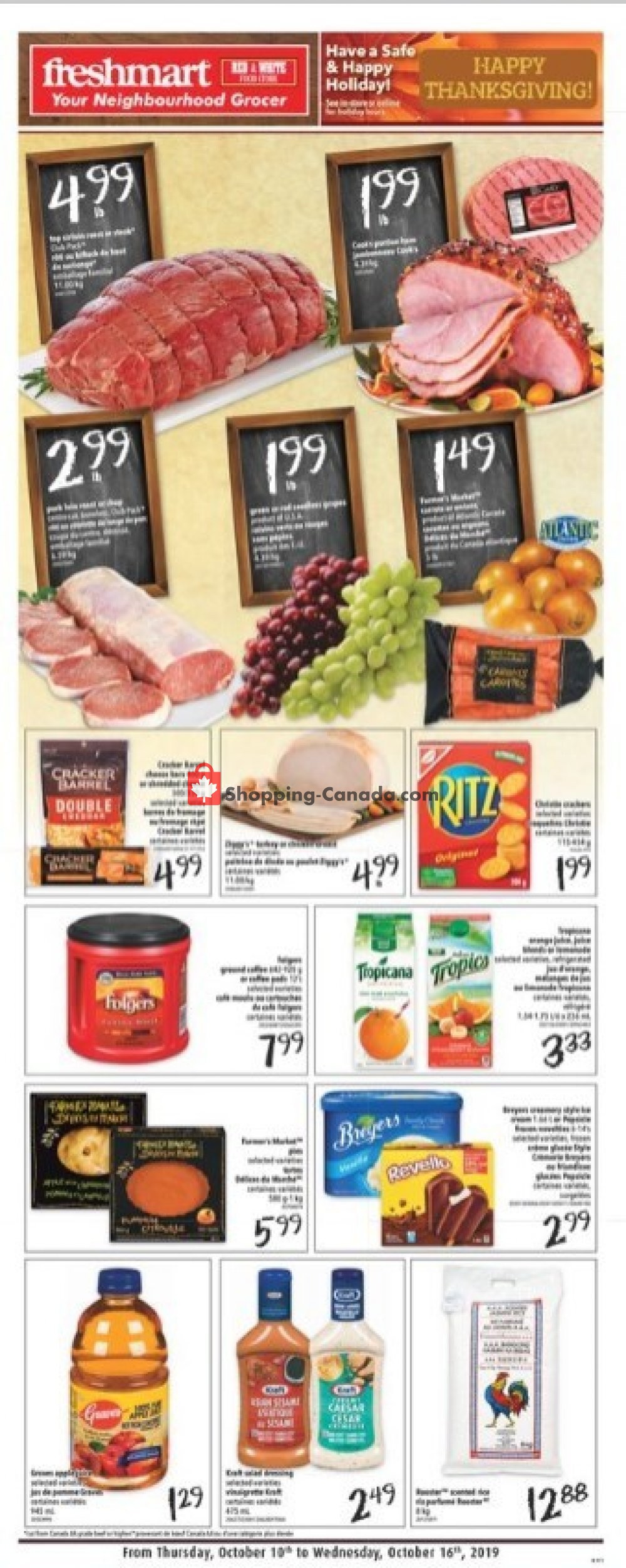Freshmart flyer from Thursday October 10, 2019 to Wednesday October 16, 2019 - page 1