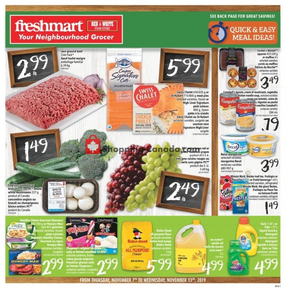 Freshmart flyer from Thursday November 7, 2019 to Wednesday November 13, 2019 - page 1