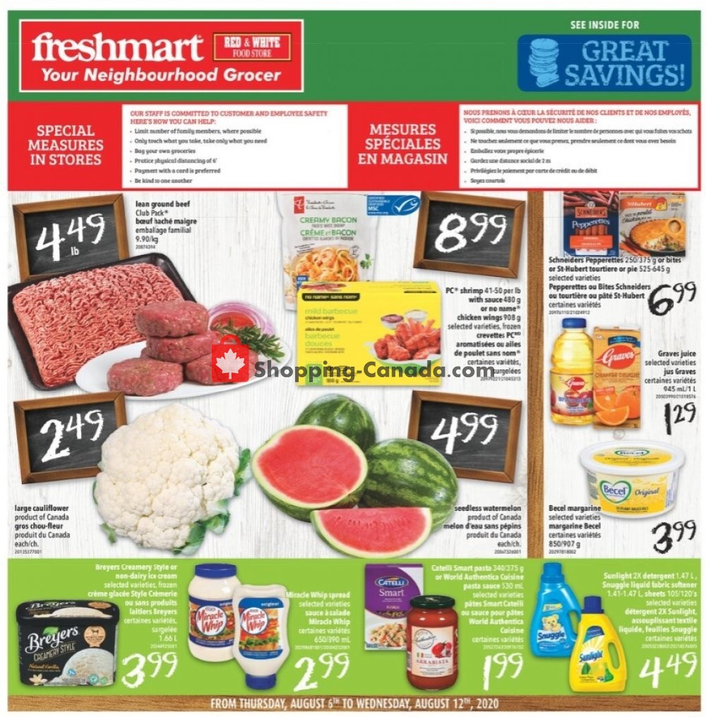 Freshmart flyer from Thursday August 6, 2020 to Wednesday August 12, 2020 - page 1