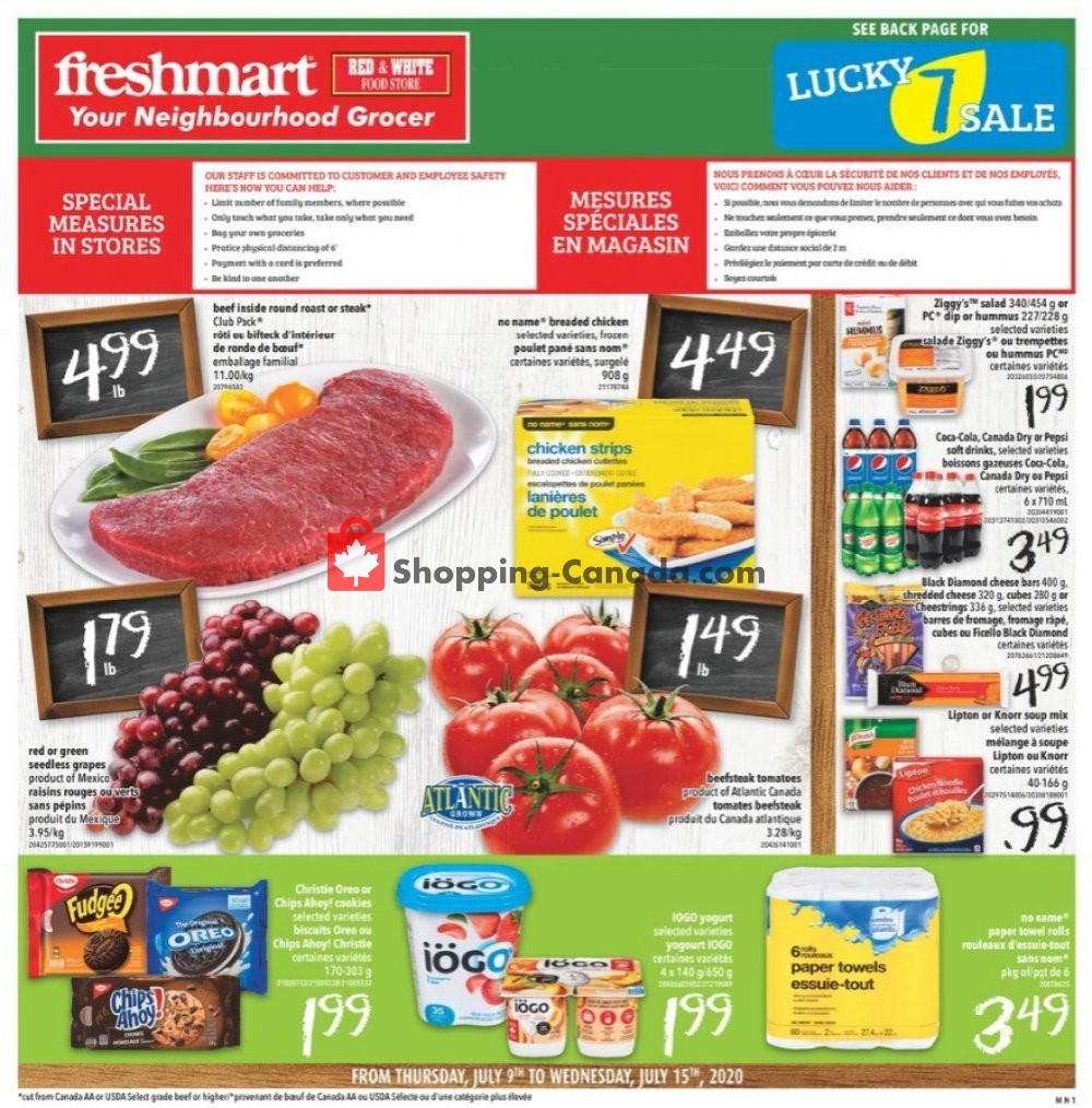 Freshmart flyer from Thursday July 9, 2020 to Wednesday July 15, 2020 - page 1