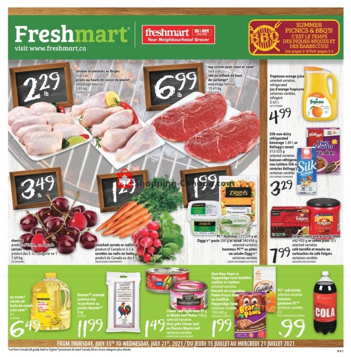 Freshmart flyer from Thursday July 15, 2021 to Wednesday July 21, 2021 - page 1