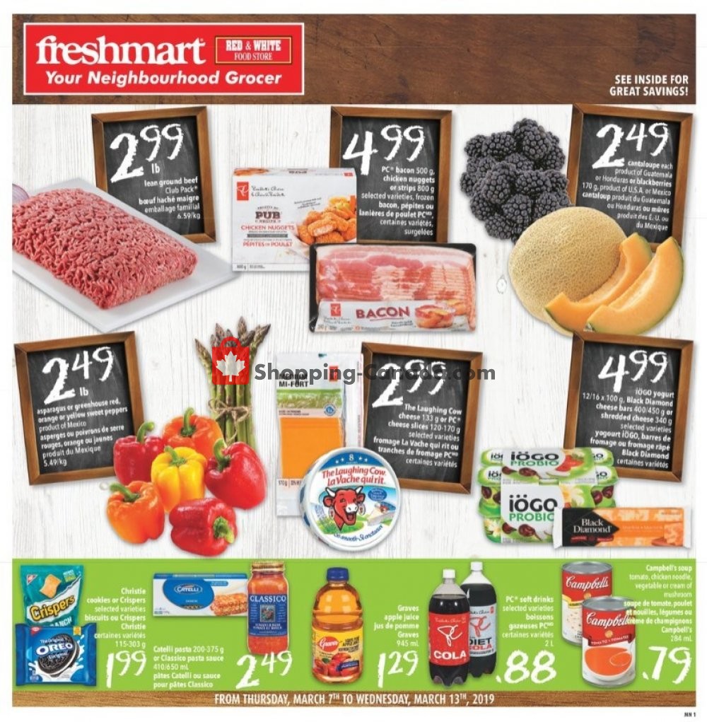 Freshmart flyer from Thursday March 7, 2019 to Wednesday March 13, 2019 - page 1