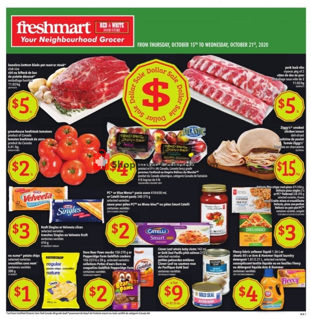 Freshmart flyer from Thursday October 15, 2020 to Wednesday October 21, 2020 - page 1