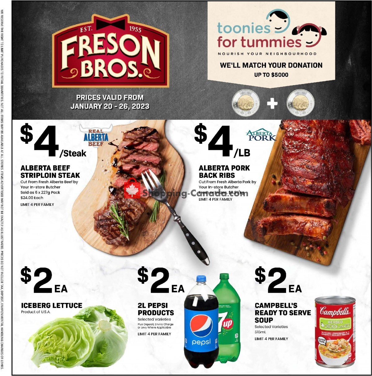 Freson Bros. flyer from Friday January 20, 2023 to Thursday January 26, 2023 - page 1