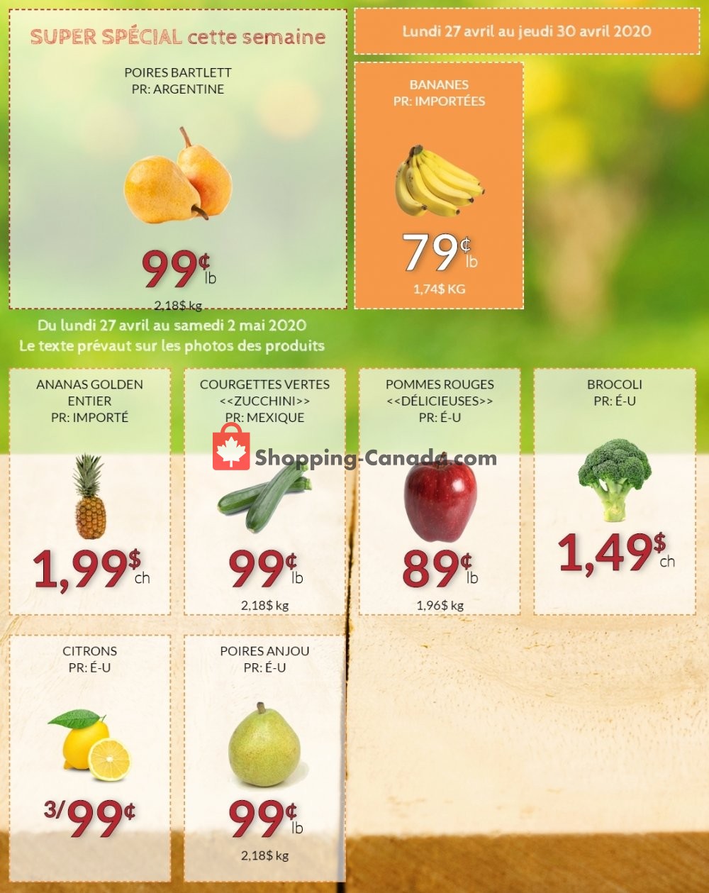 Fruiterie 440 flyer from Monday April 27, 2020 to Saturday May 2, 2020 - page 1