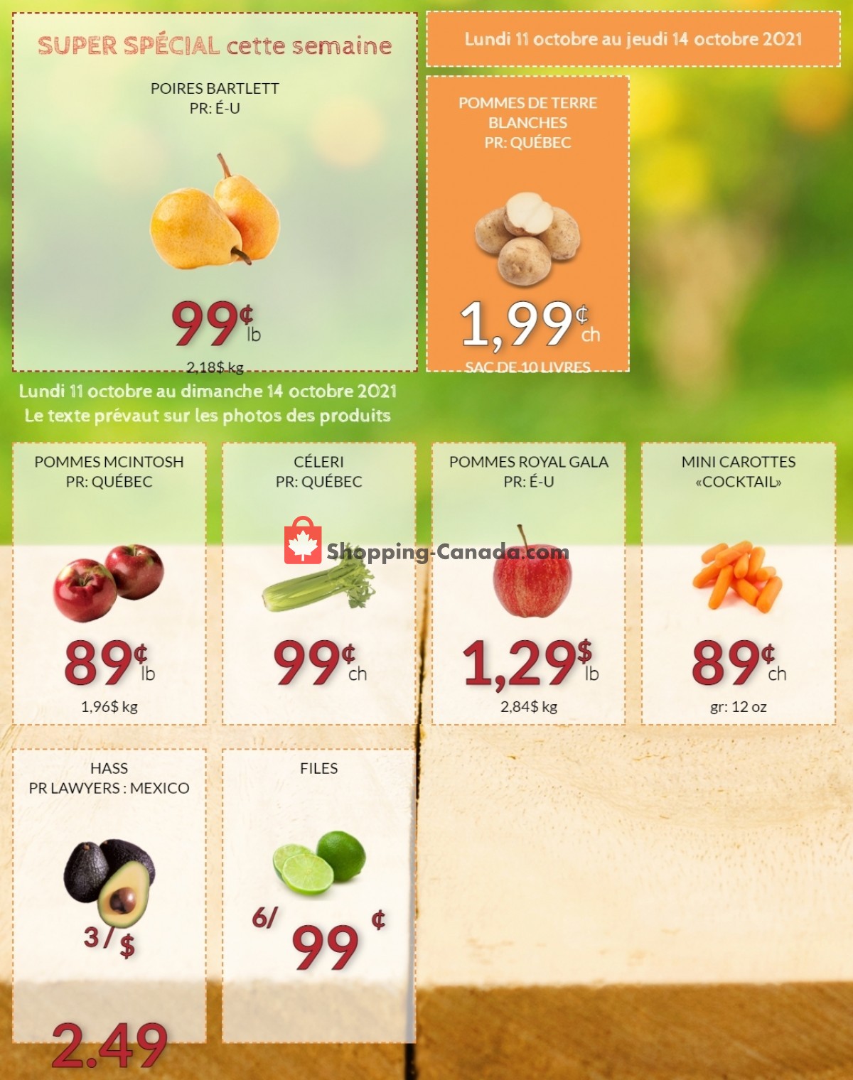 Fruiterie 440 flyer from Monday October 11, 2021 to Thursday October 14, 2021 - page 1