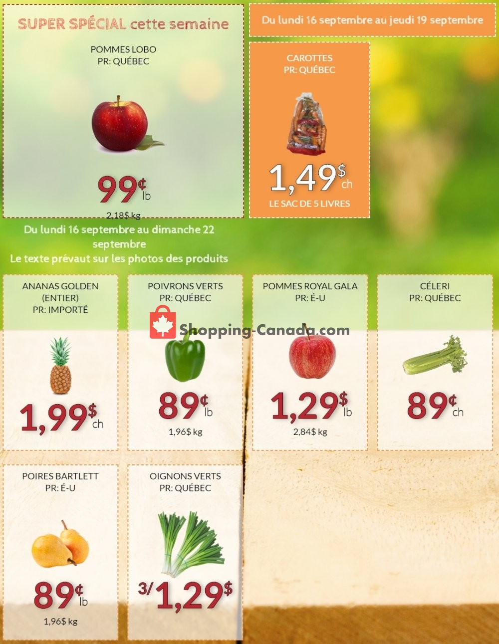Fruiterie 440 flyer from Monday September 16, 2019 to Sunday September 22, 2019 - page 1