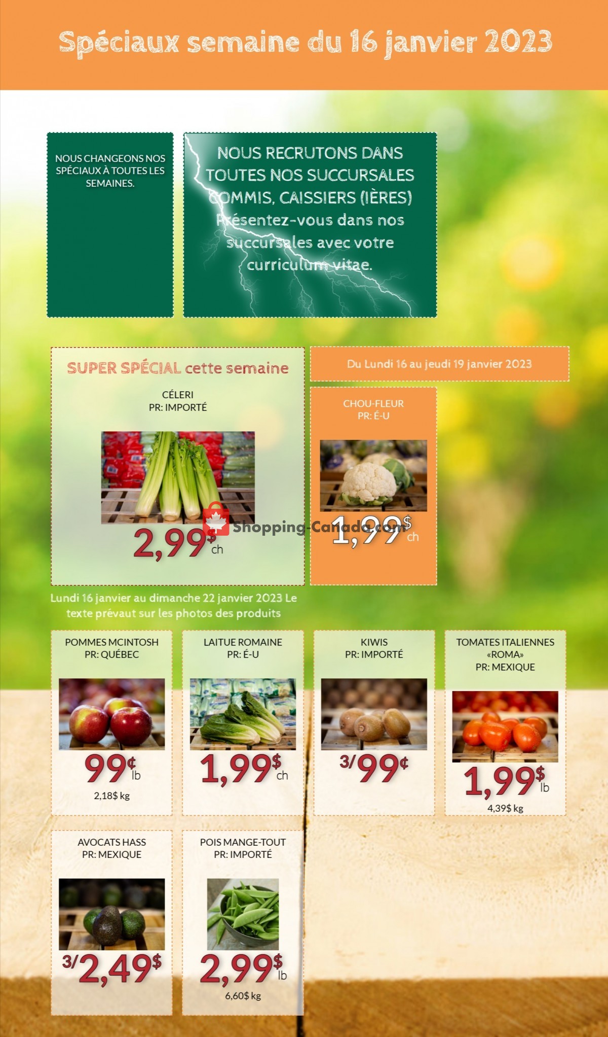 Fruiterie 440 flyer from Monday January 16, 2023 to Sunday January 22, 2023 - page 1