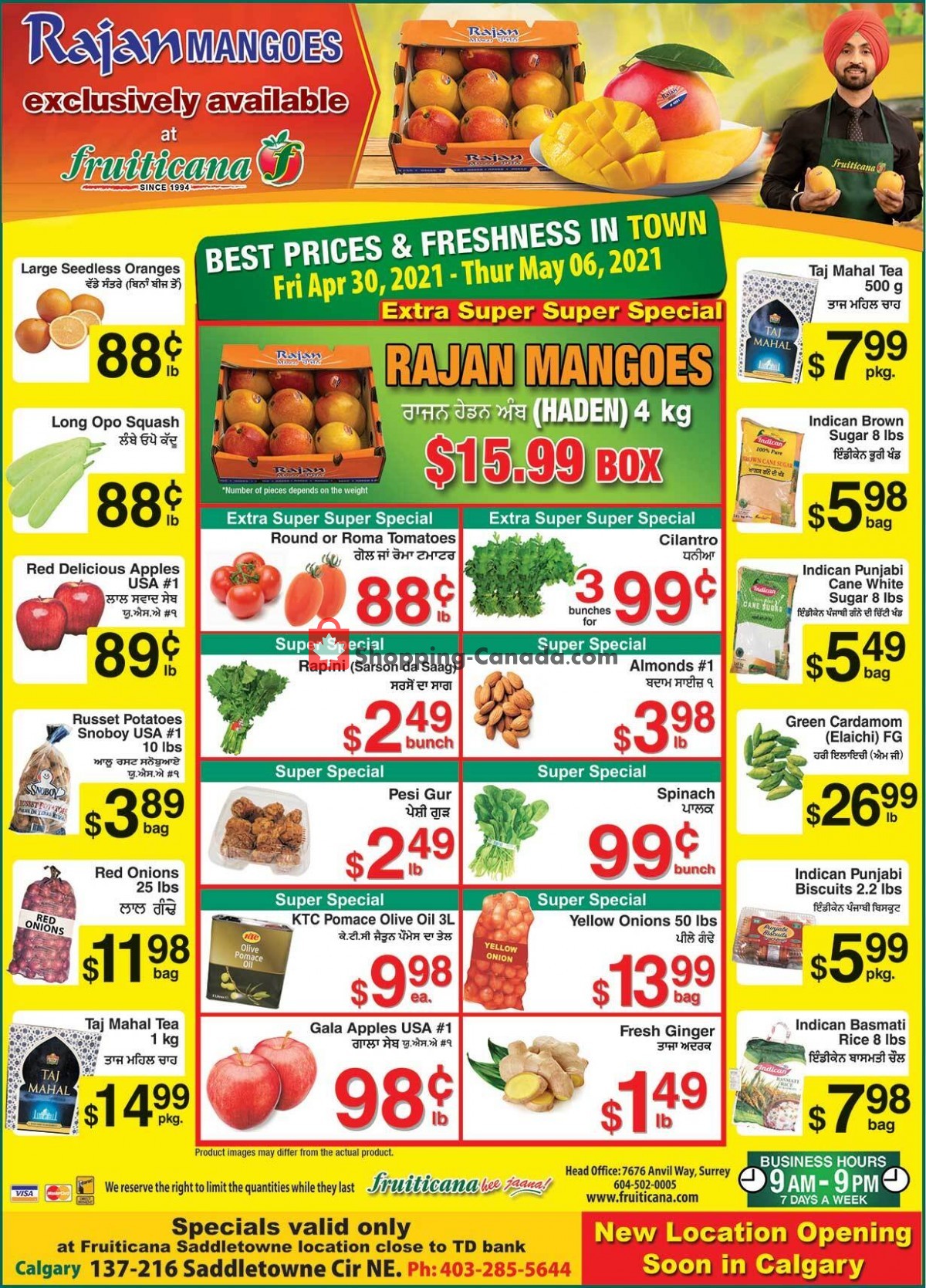 Fruiticana flyer from Friday April 30, 2021 to Thursday May 6, 2021 - page 1