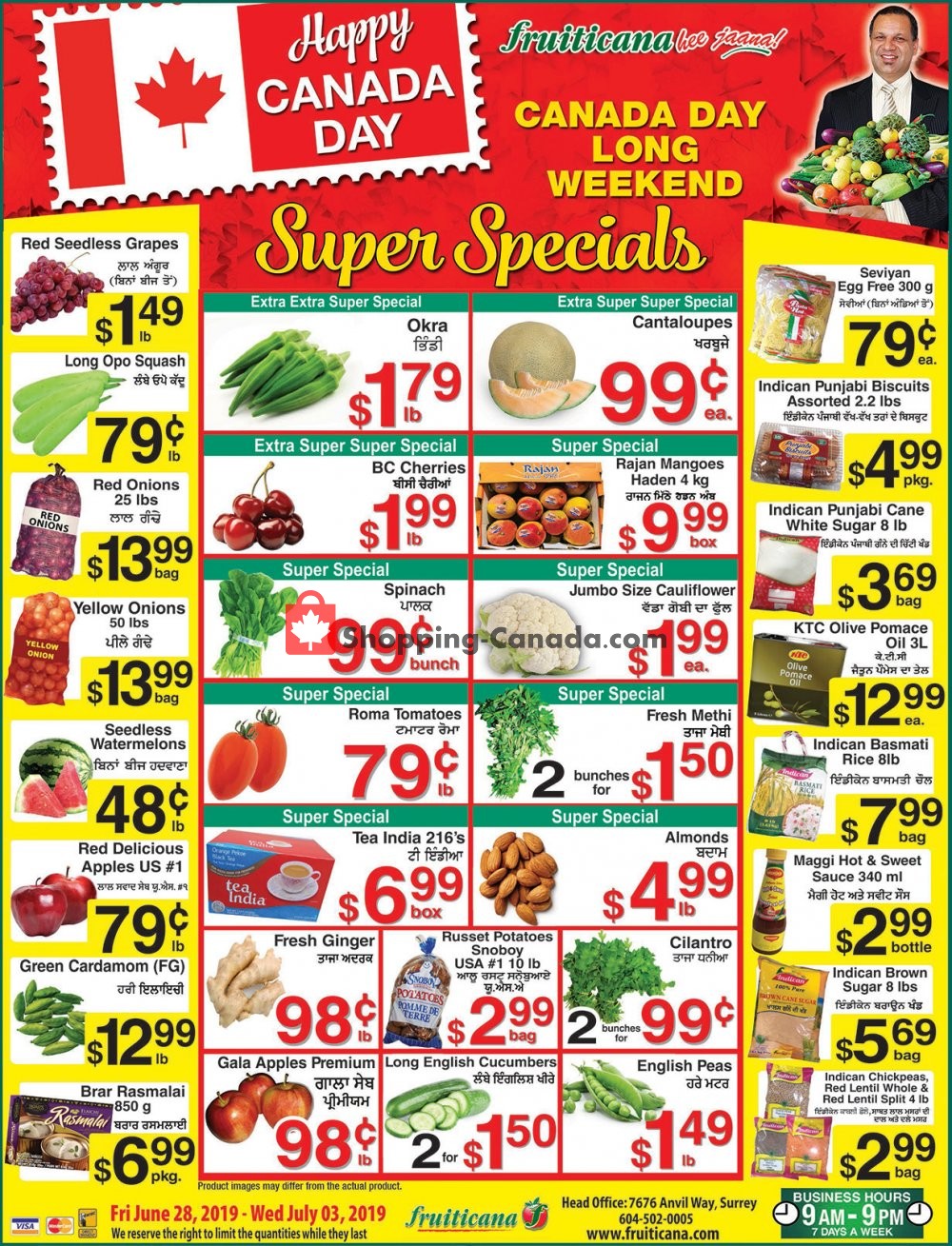 Fruiticana flyer from Friday June 28, 2019 to Wednesday July 3, 2019 - page 1