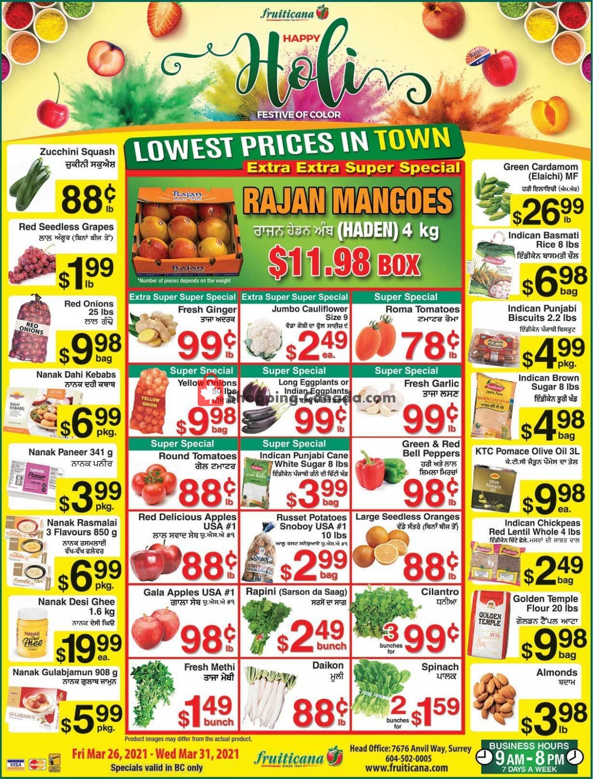 Fruiticana flyer from Friday March 26, 2021 to Wednesday March 31, 2021 - page 1