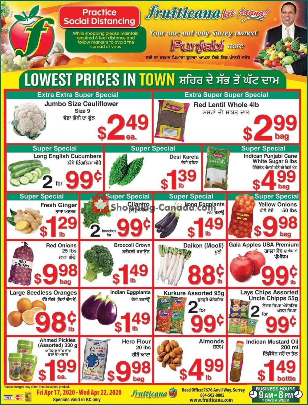 Fruiticana flyer from Friday April 17, 2020 to Wednesday April 22, 2020 - page 1