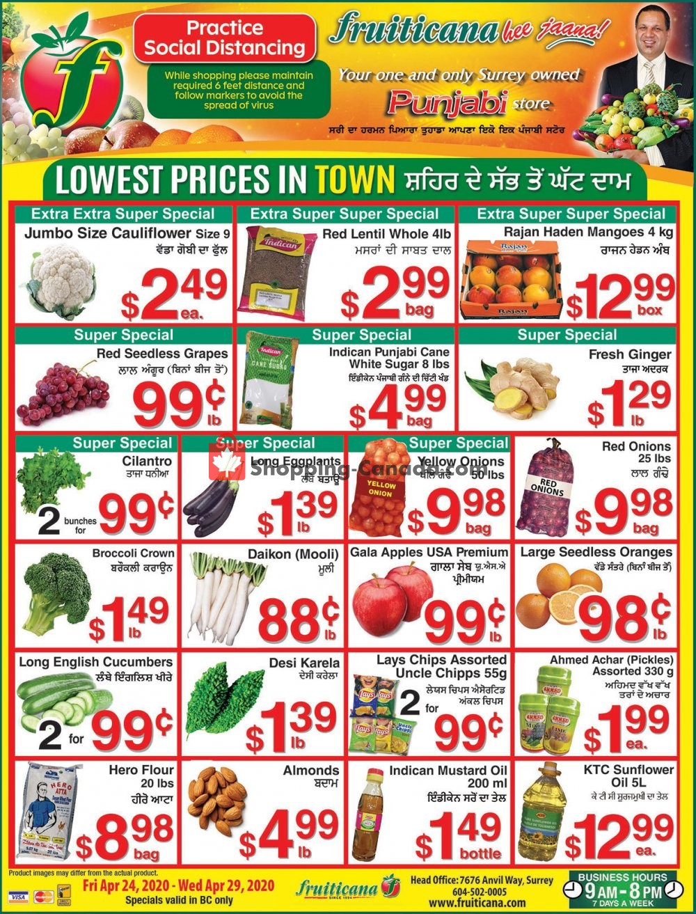 Fruiticana flyer from Friday April 24, 2020 to Wednesday April 29, 2020 - page 1