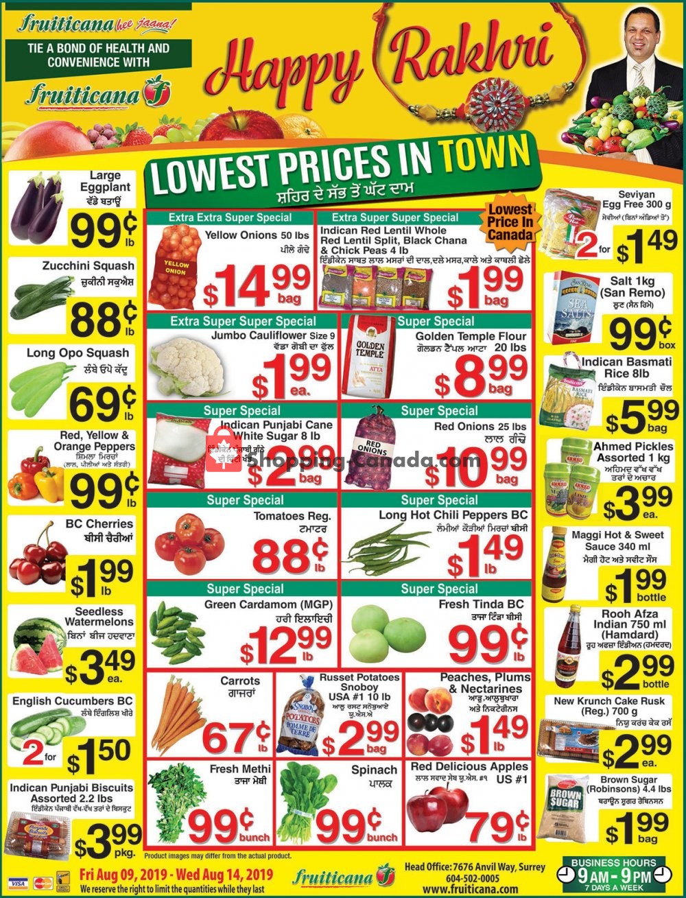 Fruiticana flyer from Friday August 9, 2019 to Wednesday August 14, 2019 - page 1