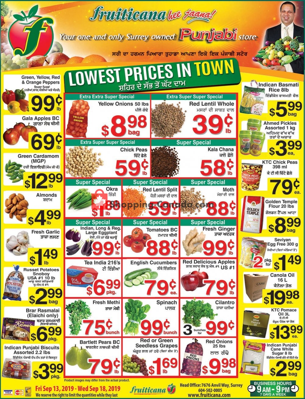 Fruiticana flyer from Friday September 13, 2019 to Wednesday September 18, 2019 - page 1