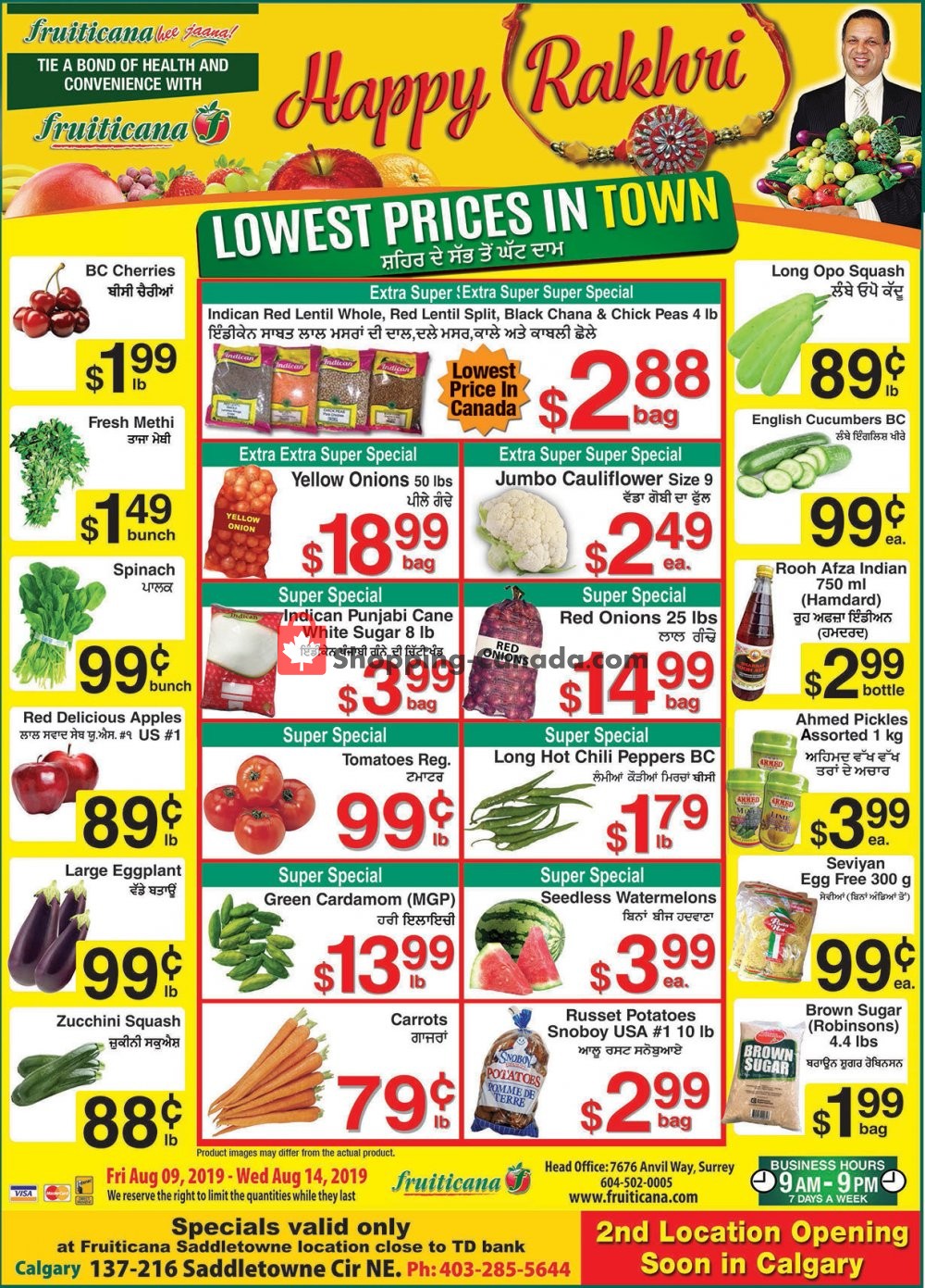 Fruiticana flyer from Friday August 9, 2019 to Wednesday August 14, 2019 - page 1