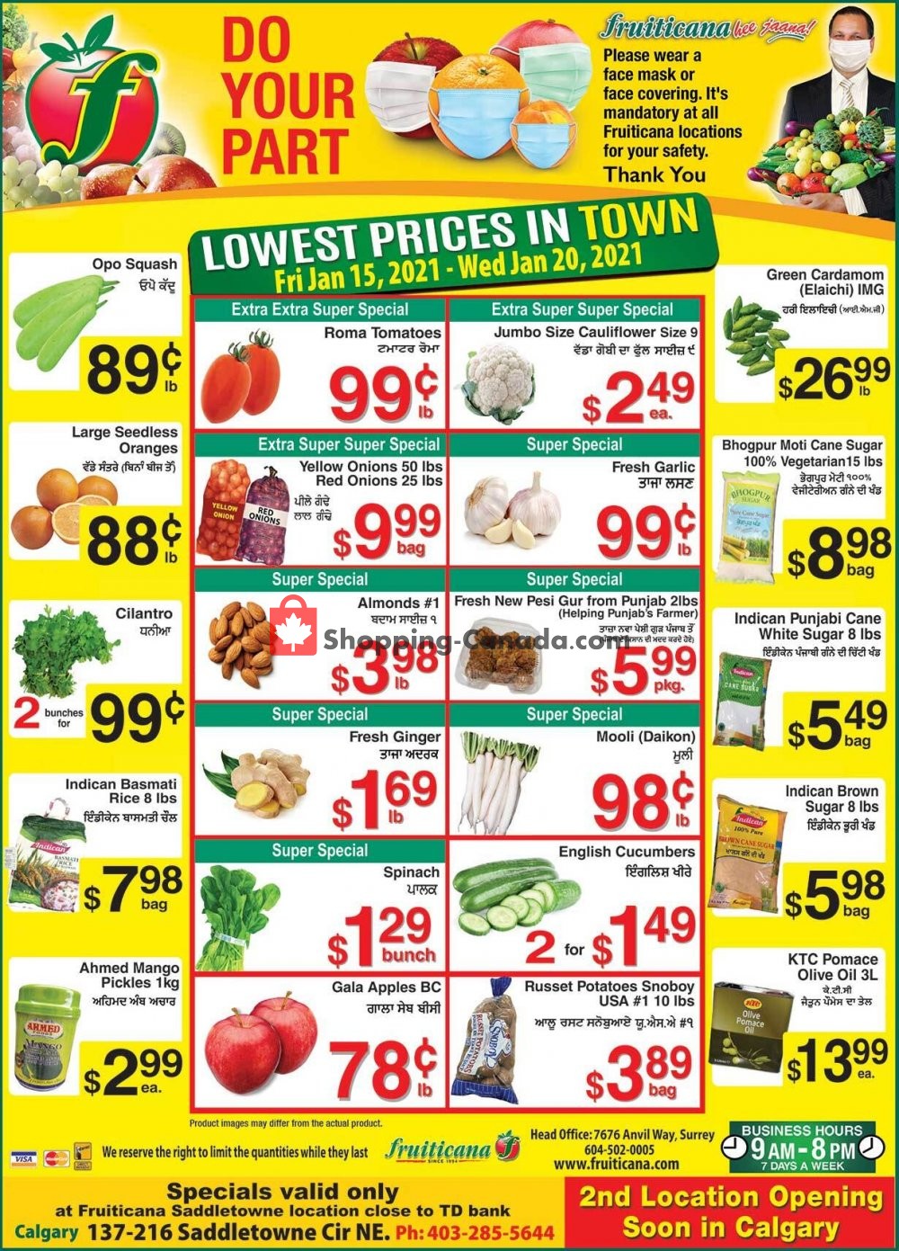 Fruiticana flyer from Friday January 15, 2021 to Wednesday January 20, 2021 - page 1
