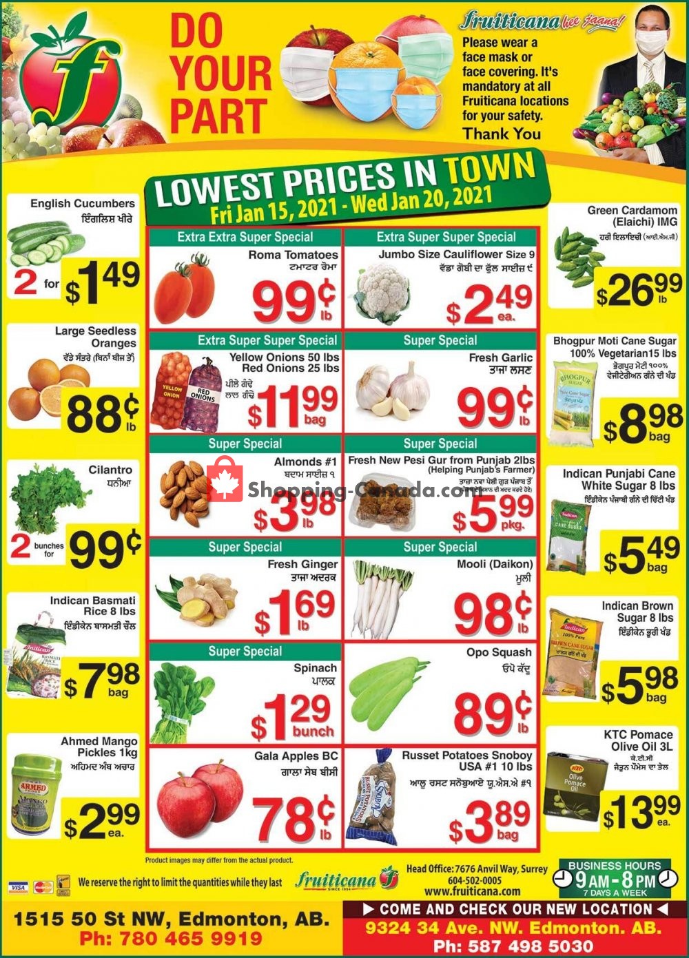 Fruiticana flyer from Friday January 15, 2021 to Wednesday January 20, 2021 - page 1