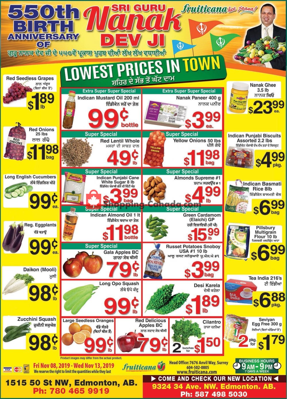 Fruiticana flyer from Friday November 8, 2019 to Wednesday November 13, 2019 - page 1