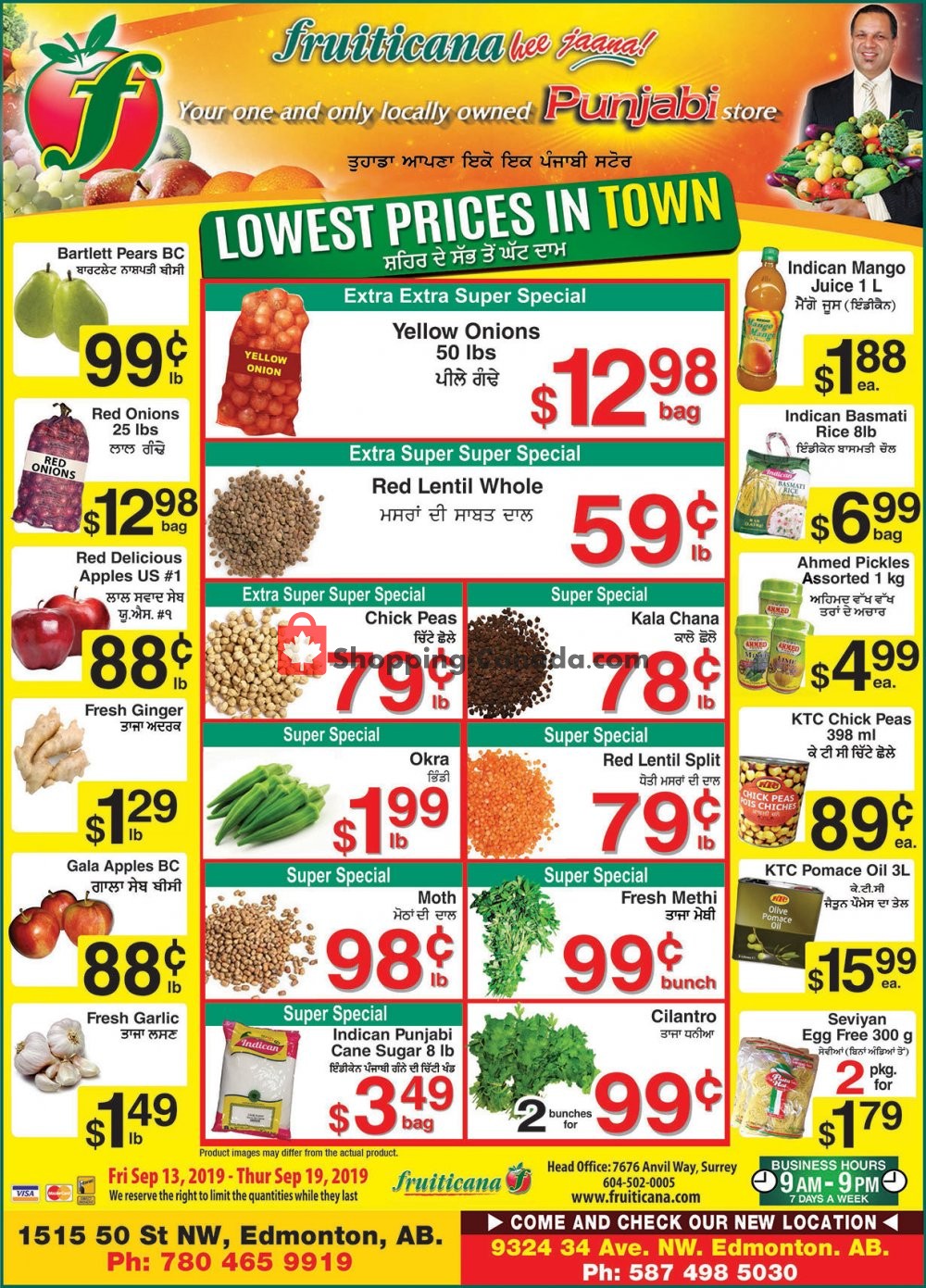 Fruiticana flyer from Friday September 13, 2019 to Thursday September 19, 2019 - page 1
