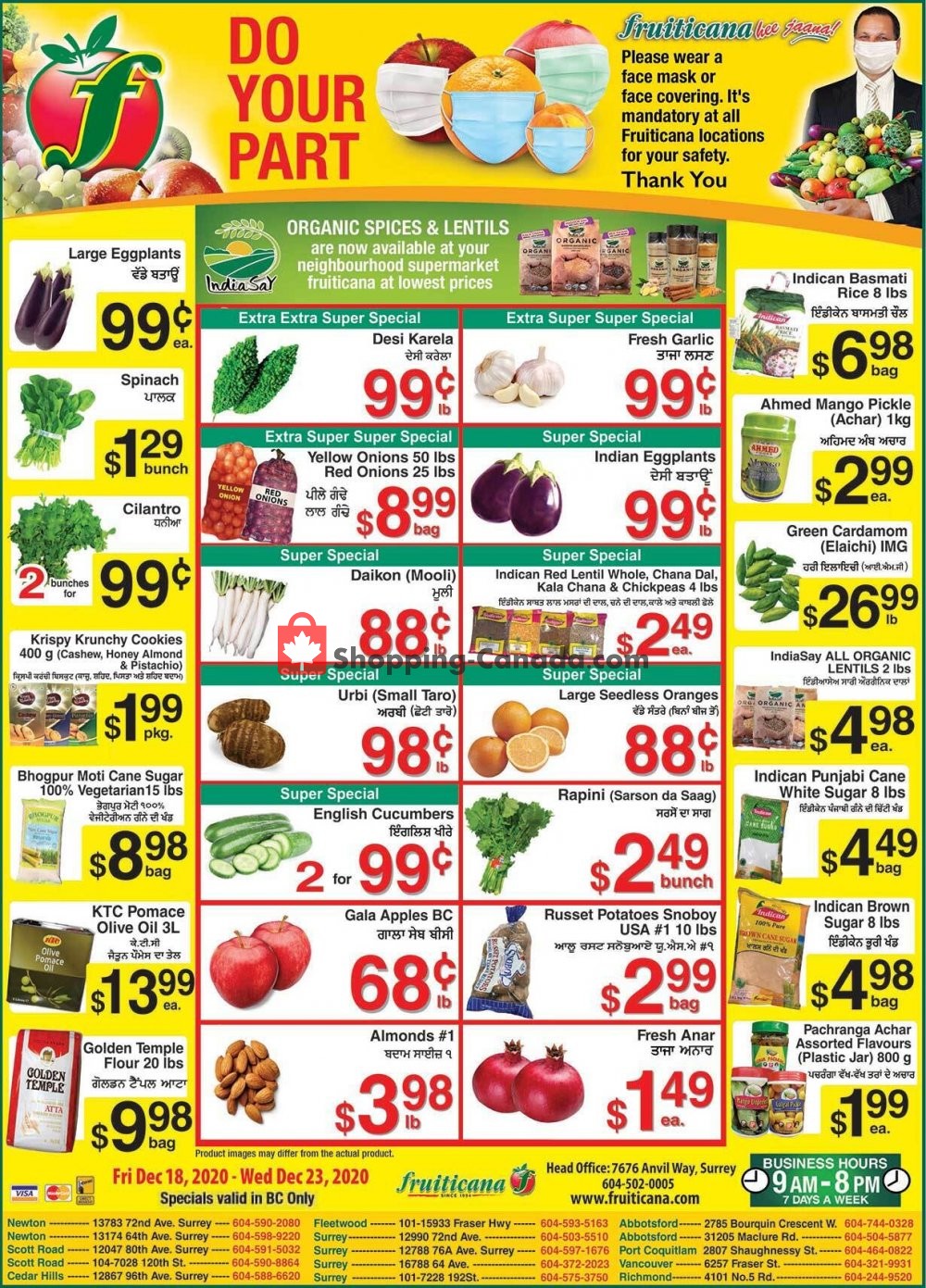 Fruiticana flyer from Friday December 18, 2020 to Wednesday December 23, 2020 - page 1