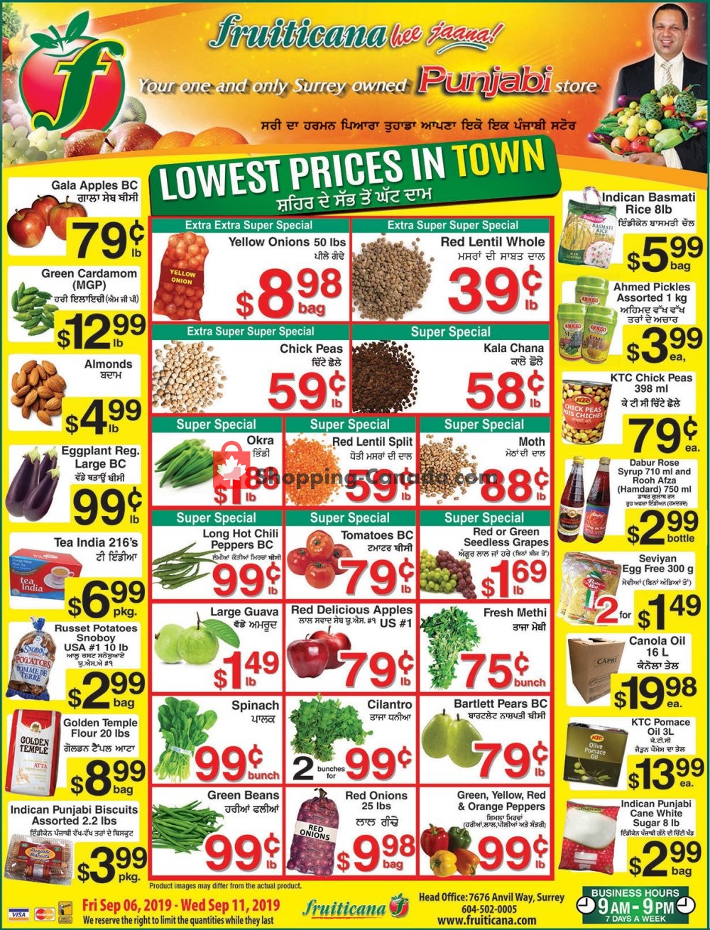 Fruiticana flyer from Friday September 6, 2019 to Wednesday September 11, 2019 - page 1