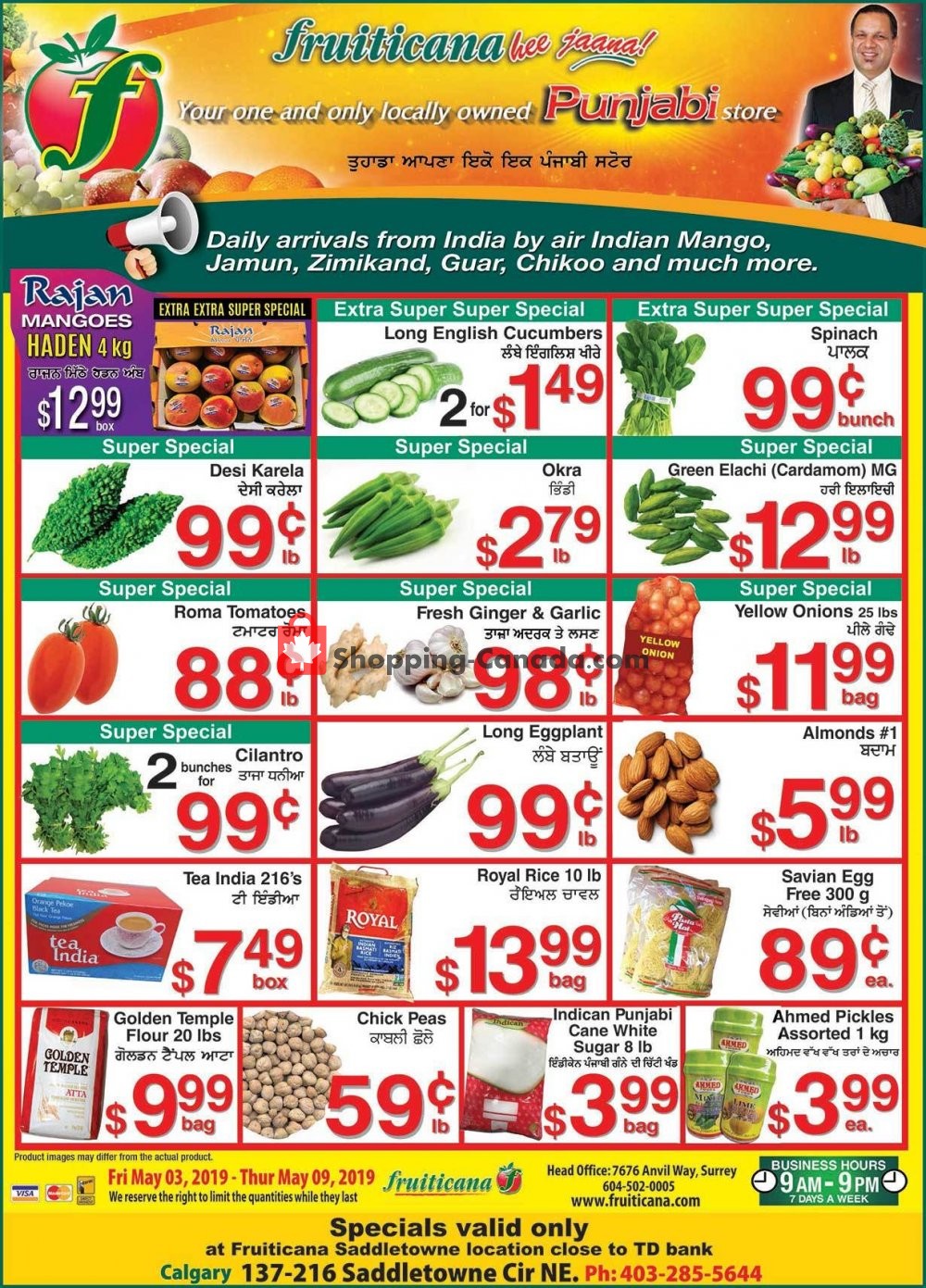 Fruiticana flyer from Friday May 3, 2019 to Thursday May 9, 2019 - page 1