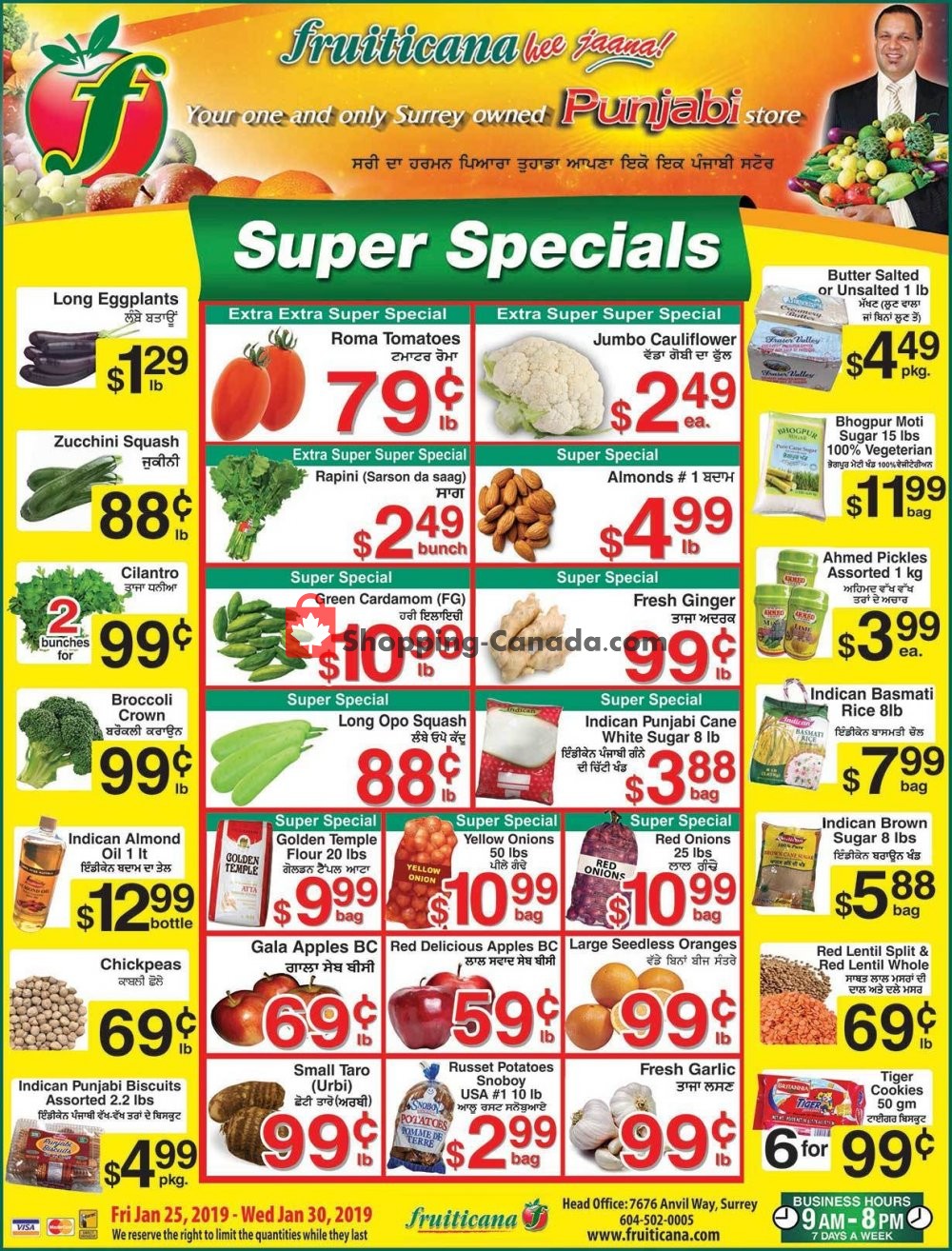 Fruiticana flyer from Friday January 25, 2019 to Wednesday January 30, 2019 - page 1